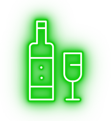 Neon green wine bottle icon