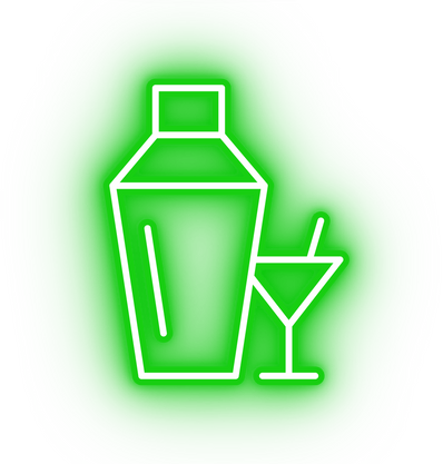 Neon green cocktail icon