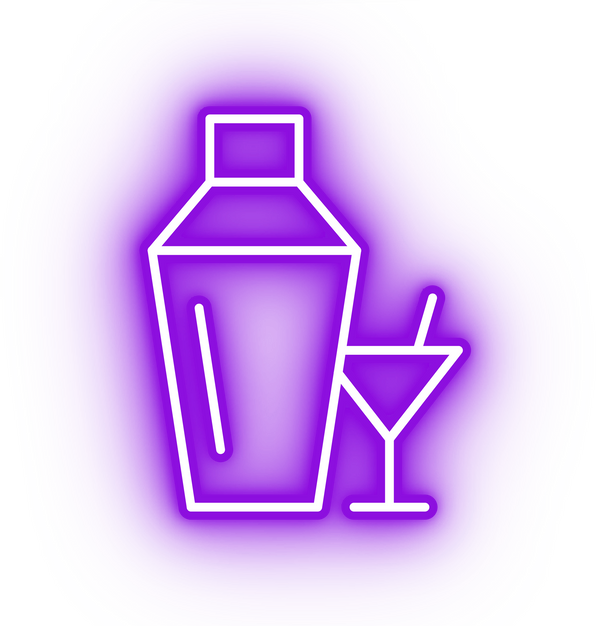 Neon purple cocktail icon