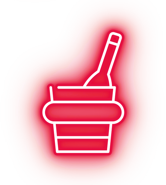Neon red wine icon