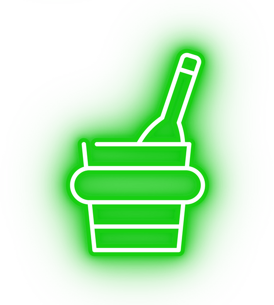Neon green wine icon