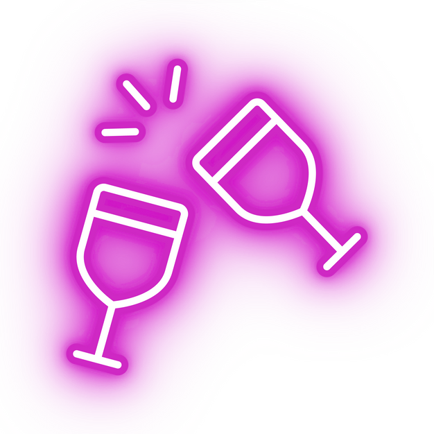 Neon pink glasses icon