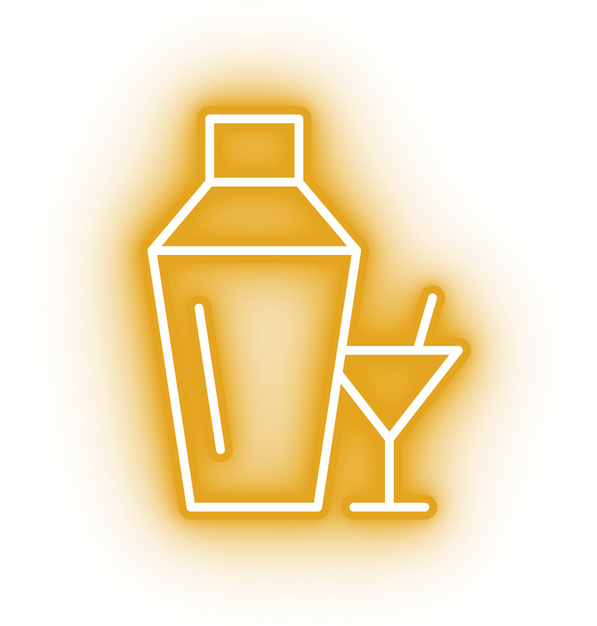 Neon yellow cocktail icon