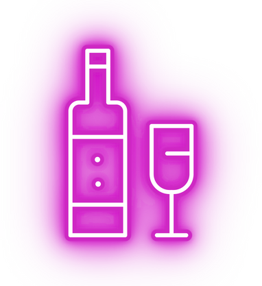 Neon pink wine bottle icon